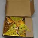 Zhanmai 10 Pcs Large 3D Gold Paper Star Lantern with 10 LED Lights 11.8 Inch 5 Point Hollow Hanging Paper Star Lampshade Decoration Light Lanterns for Wedding Birthday New Year Party Home Decor