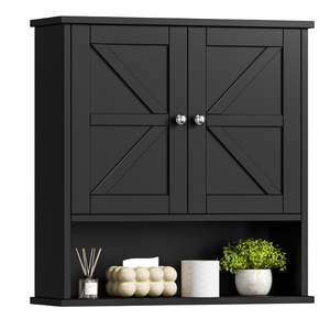 Black Bathroom Wall Cabinet with Adjustable Shelf & Barn Doors
Farmhouse Medicine Cabinet, 3-Tier Bathroom Cabinet Wall Mounted for Kitchen, Laundry Room, ,Living Room, Entryway