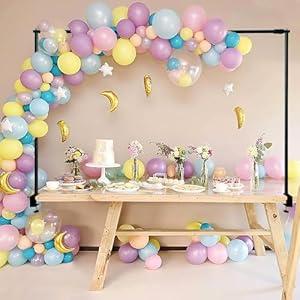Adjustable Over The Table Rod Stand with Clamps, 47"-100" Length, Suitable For Multi Table Size, Metal Balloon Table Arch Decoration for Wedding, Party, Birthday, Halloween, Christmas Supplies.