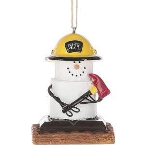 Midwest-CBK S'mores Firefighter Everyday or Christmas Ornament for the Fireman First Responder in Your Life