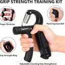 Grip Strength Trainer, Hand Gripper Strengthener Set 5-Pack: Adjustable Hand Gripper (2-Pack) with Click Counter, Finger Stretcher Stress Relief Grip Ball& Grip Ring 11-132 lbs Forearm Strengthener for Athletes, Rock Climbing, forearm strengthener