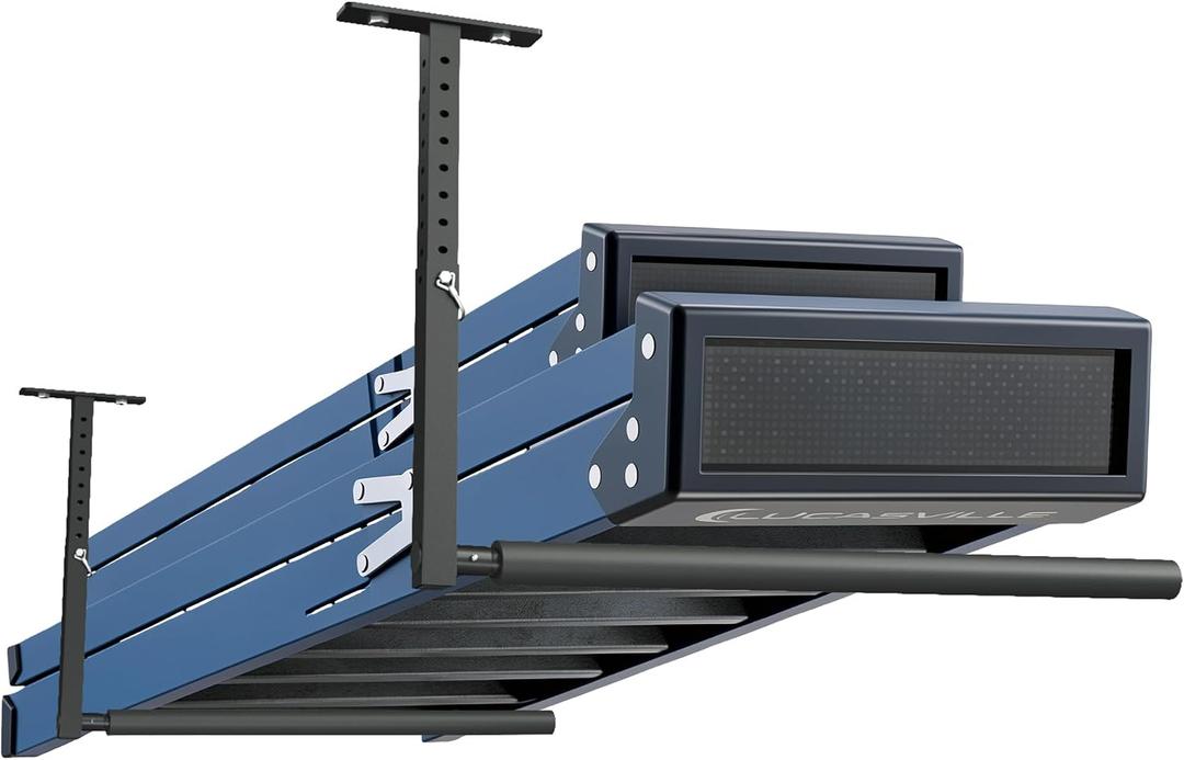 Stainless Steel Ceiling Storage Rack, 10"-18" Height Adjustable,Kayak Overhead Garage Storage Rack, Holds 100 lbs, for High-Altitude Storage of Kayaks, Surfboards, Canoes, Skis, and Ladders