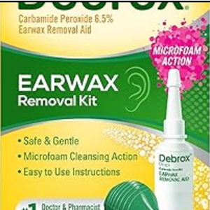 Debrox Ear Wax Removal Kit, Bulb Syringe & 0.5 Fl Oz Ear Wax Removal Drops with Carbamide Peroxide Pack Of 2 EXP. 2027-03