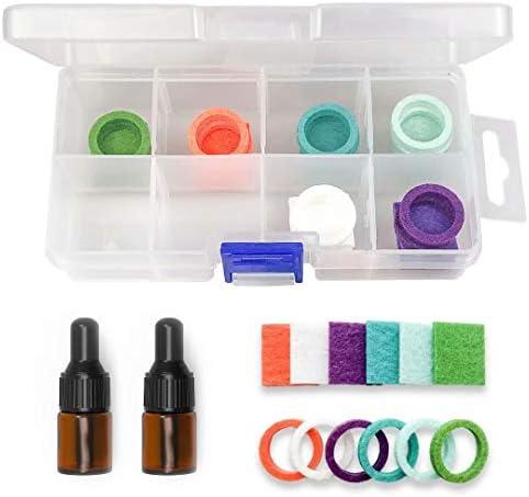 CPAP Infusion Adapter Replacement Refill Pads (24 Count) for Essential Oils - 2 2ml Amber Dropper Oils Bottles