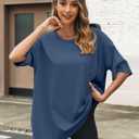 Womens Oversized T Shirts Cotton Loose Fit Short Sleeve Tee Crewneck Workout Summer Tops Fashion Clothes 2025 (M)