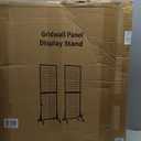 3-Pack 2' x 5.5' Grid Wall Panels Standing Wire Grid, Display Rack with T-Base Wheels Freestanding Gridwall Panel Tower for Shop, for Art Fairs Black