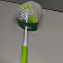 Pine-Sol Toilet Bowl Cleaner Brush with Holder | Heavy Duty Cleaning Wand with Under The Rim Scrubber, Non-Slip Handle, Storage Caddy | Bathroom Supplies, Yellow, Green ((Pack of 1))