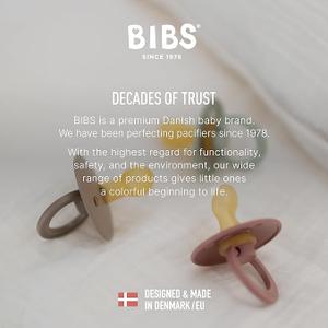 Bibs Colour Pacifier 2-Pack | BPA Free Soother, Round Nipple. Natural Rubber Latex, Size 1