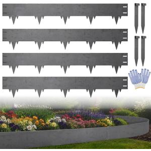 13FT Metal Landscape Edging, 4-Pack 40" Lx6.5 H Corten Steel Border