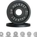 HulkFit 2-inch Olympic Steel Weight Plate with Anti-Rust Finish for Barbells & Plate Only Strength Training - Black