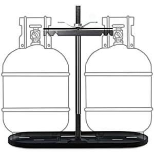 RVPNR RV Dual Propane Tank Cylinder Rack for Camper and Travel Trailer for 20lb Tanks, Black,