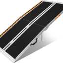 FACHNUO 6 Feet Portable Wheelchair Ramp with Support Legs, Non-Skid Aluminum Handicap Ramps, Folding Threshold Wheelchair Ramp for Home Steps, Stairs, Entry, Threshold, Doorways, 800LBS Capacity