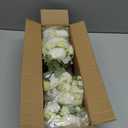4 Bundles Artificial Peonies Silk Flowers, White Faux Peony Bouquet Florals Arrangements Decor for Farmhouse Home Boho Wedding Table Centerpiece, Fake Plastic Flowers Bulk Vase Decoration (White)