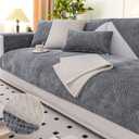 Fuzzy Pet Cover for Couch,Chenille Pet Couch Furniture Protector,Non Slip Sofa Covers Furniture Protector,Funny Plush Couch Cover,All Seasons Generic Cover for Sofa,43.3x63in,Su-Gray