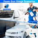 THINKWORK Car Wash Kit, Car Detailing Kit with Foam Gun, Car Wash Brush Mop and Large Folding Bucket Suitable for Car Cleaning, Blue Car Wash Set Gift for Men and Women