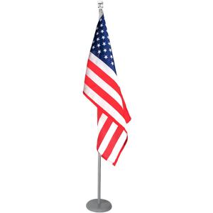 SENZHIYI Indoor Telescoping Flag Pole with Base 6FT-8FT,Aluminum Commercial Indoor Flagpole with Silver Ball Top Finial,Heavy Duty Indoor Flag Pole Kit for Office School City HallSilver1Pack