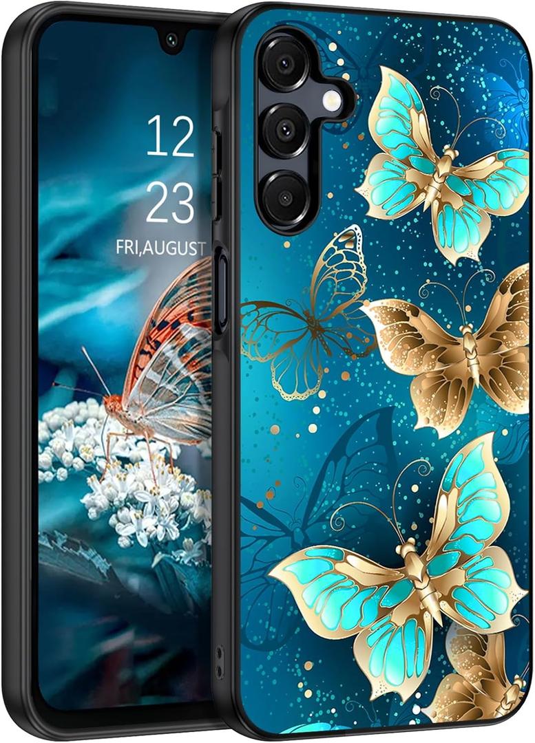 GUAGUA for Samsung Galaxy A16 Case Glow in Dark, Samsung A16 Case with Cute Butterfly Pattern Noctilucent Luminous Shockproof Protective Phone Case for Galaxy A16 5G Women Men Gifts