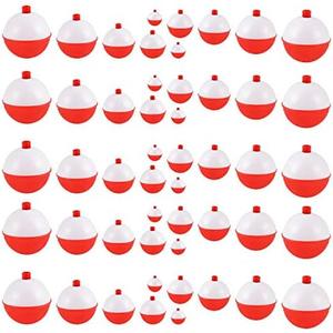 Coopay Fishing Bobbers 30Pcs-50Pcs/Lot Hard ABS Fishing Floats Set Snap on Float Red/White Bobbers Push Button Round Buoy Tackle Accessories