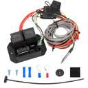 12V/24V Digital Electric Radiator Fan Controller Switch Kit with Adjustable Temperature Range (104-230F), LED Real-Time Display, Thermatic Dual Fan Relay Kit for Automotive Systems (Part #0444)