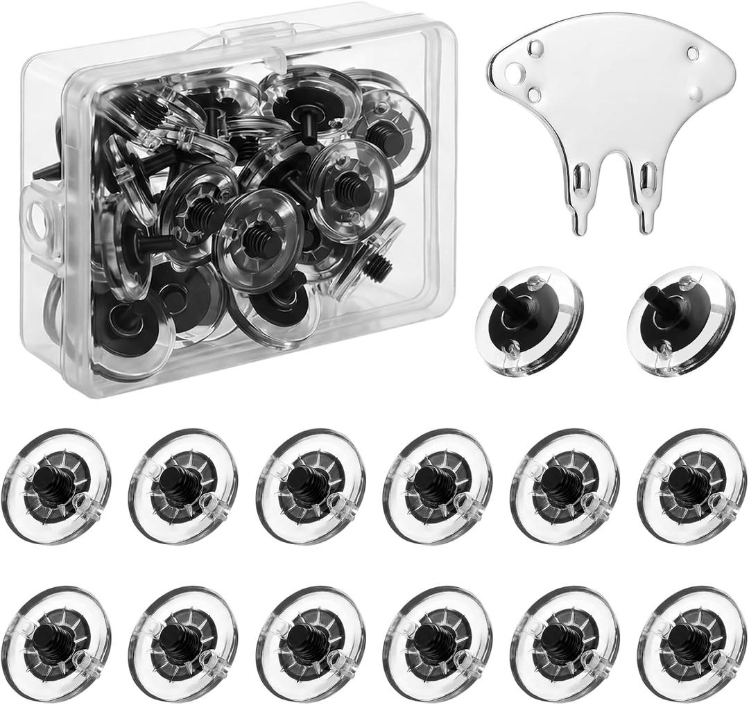 Jenaai 31 Pcs Metal Golf Shoe Spikes Replacement Set 30 Golf Shoe Spikes Bulk with Cleats Spanner 1/4 Inch 6mm Screw Type Metal Threading Durable Traction Cleats Pins for Cricket