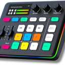 HOSONGIN Gaming Audio Mixer, Audio Interface with Pro-preamp, Voice Changer & DJ Mixer Effects, 48V Phantom Power, Bluetooth & RGB Live Sound Card for Streaming, Podcasting, Gaming