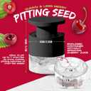 7-Hole Cherry Pitter, Hand Push Cherry Pitter Tool Pit Remover, Must Have Cherry Seed Remover, Quickly Pitting Cherries for Cherry Jam, Pies (Black)