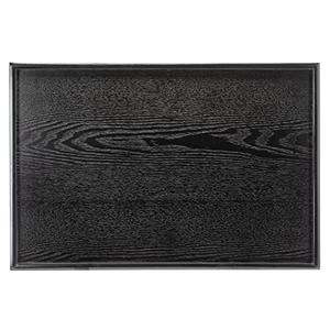 24 x 16 Inches Extra Large Solid Wood Serving Tray for Tea Coffee Table Snack Food Meals Serving Plate Kitchen Party Bar Breakfast Server with Raised Edges Black Wooden Decorative Ottoman Tray