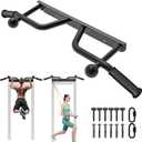 Pull Up Bar Wall Mount 440 LBS Capacity Doorway Chin Up Bar Multifunctional Steel Chinup Bar with with Resistance Band Hooks for Indoor Home Gym Garage, 39 inch wall pull up bar