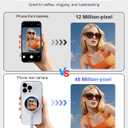 Selfie Monitor Screen for iPhone, Back Camera Preview with Remote, Plug and Play, No App Required, Magnetic Vlog Selfie Monitor Screen, 60FPS AMOLED Display for Live Stream TikTok YouTube - Off White