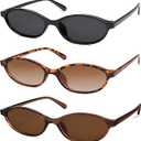 Retro Oval Cat Eye Sunglasses for Women Y2k Trendy Narrow Sunnies Designer Sun Glasses AR82253