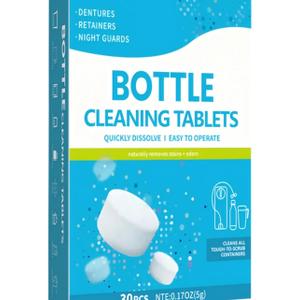 Thermos Cleaning Tablets,Bottle Cleaning Tablets,Stainless Steel Cleaner,for Hot Water Bottle,Coffee Pot,Glass,Tumbler,30 pc，also can clean dentures.