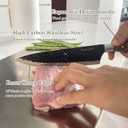 Knives Set with Block,6pc Chef Knife Set High Carbon Stainless Steel Sharp Knives with Universal Knife Block Suitable for Kitchen, Anti-Rust Kitchen Knife Block Set,Space-saving, Safer and Tidier (White)