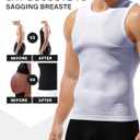 Arjen Kroos 4 Pack Compression Tank Top Men Sleeveless Athletic Base Layer Workout Shirt Slimming Shaper Undershirt (White, XXL)