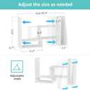 Desktop File Organizer Desk Organizer Shelf - White Office Organization Shelves for Top of Desk Organizers and Accessories Corner Bookshelf Table Top Shelving Small Hutch Decorations for Women Office