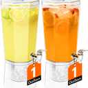 Lifewit 1 Gallon Drink Dispenser for Parties 5 Pcs, 4L Plastic Beverage Container with Stand for Juice/Tea/Soda & Lemonade, BPA Free Clear Water Pitcher with Spigot for Mimosa Bar, Party Hosting