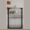 Fairy Baby 38" Extra Tall Baby Gate No Drill, 29.5"-32.2" Extra Wide Wide Dog Gate Indoor, Metal Pressure Mounted Safety Child Kid Gate, Auto Close Pet Puppy Cat Proof Gate for Stairs Doorway, Black