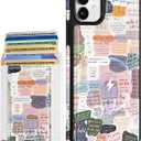 Shorogyt for iPhone 11 Wallet Case - Fits 5 Cards, Compatible with Magsafe Detachable Magnetic Credit Card Holder Leather Cardholder Cute Phone Cover Women Girls for Apple 11, Collage