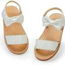 Toddler Girls Sandals Slip-On Open Toe Sandals Little Kid Non-Slip Soft Rubber Sole Princess Flat Shoes, 21