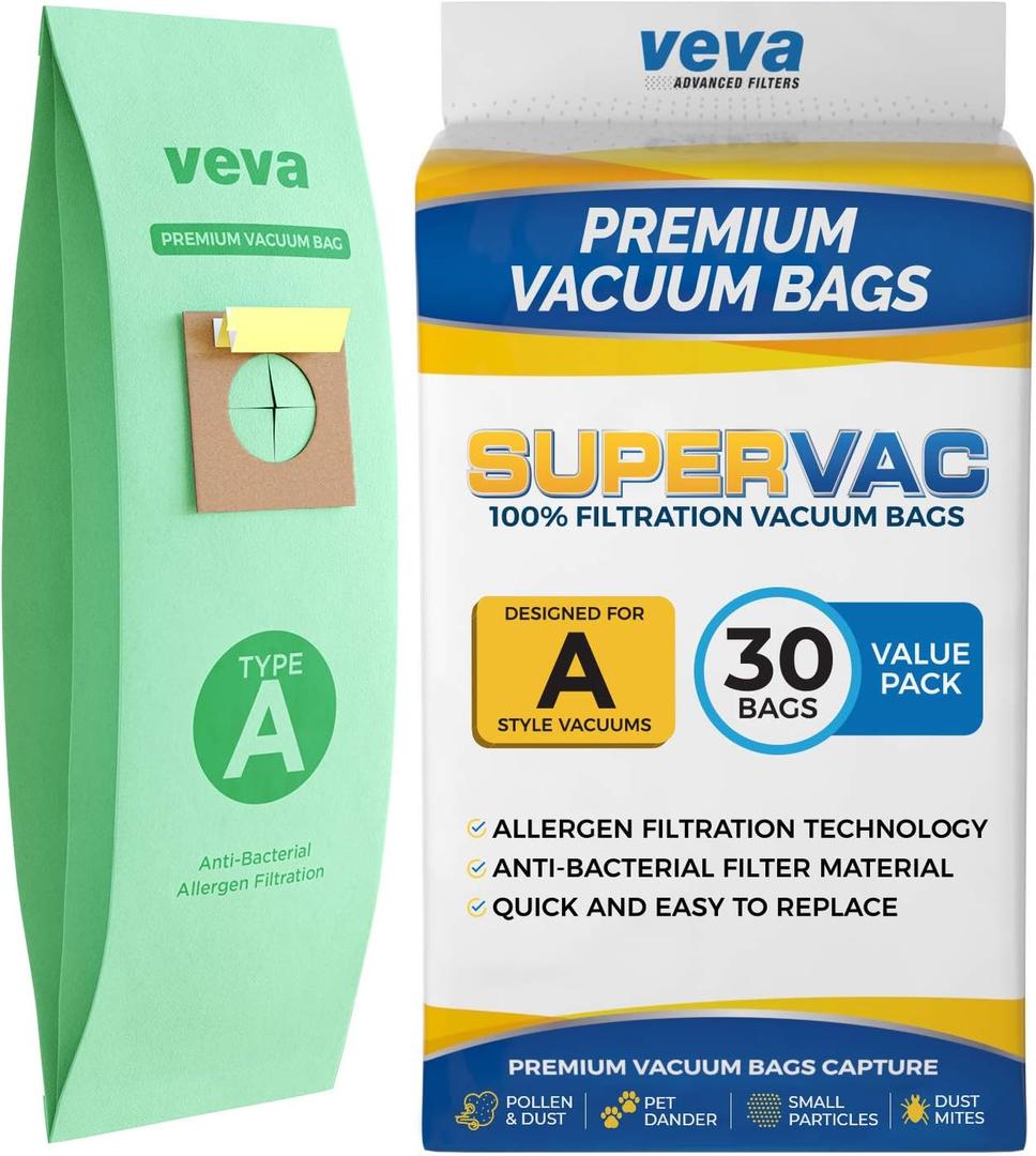 10 Pack Type A Vacuum Bags for Hoover 4010001A, Premium Vacuum Bags for Upright Vacuum Cleaner