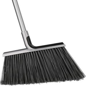 Indoor/Outdoor Broom for Floor Cleaning with 58 inch Long Handle, Angle Brooms Heavy Duty for Home Garage Kitchen Office Courtyard Lobby Lawn Concrete (Gray)