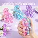 Baby Squishy Glittery- 4" Soft Squeezable Fidget Toy,Cute Sparkly Sensory Decompression Doll for Adults,Desk Decor & Anxiety Relief, Ideal for Birthday Gifts, Party Favors, Classroom Prizes (Blue)