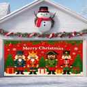 IVN Nutcracker Christmas Garage Door Cover 13x6 ft Large Merry Christmas Garage Door Banner with 4 Nutcracker Soldiers Red background Scene Reusable Polyester Xmas Garage Door for Single Car Garage