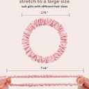 Mulberry Silk Scrunchies - Women's Hair Ties for Sleep, No Damage Curly Hair Elastics, Frizz & Breakage Free Ponytail Holders, 4 Pack (Pink/Ivory-4)