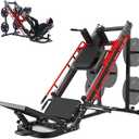 GarveeLife Leg Press Hack Squat Machine, 2 in 1 Leg Press Machine for Home Gym with Linear Bearing, Specialty Hack Squat Machine with Calf Block for Full Lower Body Workout (Black/Red)