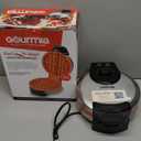 Gourmia Belgian Waffle Maker  Nonstick Waffle Ceramic Coating Plates with Browning Control &Indicator Lights to Make Thick Fluffy Waffles from Light to Dark - Compact, Quick Heat Up, Upright Storage