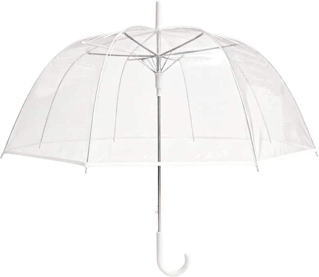 Clear Bubble Umbrella – See Through, Rain & Windproof Umbrella for Weddings, Prom, Graduation and Outdoor Events - Automatic Open, Crook Handle, Clear Dome