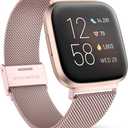 Stainless Steel Mesh Band For Use With Fitbit Versa Rose Gold