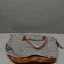 BLUBOON Travel Tote Bags with Zipper Ladies Canvas Bag Weekender Overnight Bag for Women Carry on Duffel Bag Trolley Sleeve (Blackstripe)