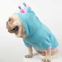 French Bulldog Clothes Halloween Dog Costume Sweater for Medium Dogs Girl Boy, Frenchie Clothes Halloween Costumes Winter Coat Hoodies Sweatshirt for Doggy and Cat,Blue Sweater,L