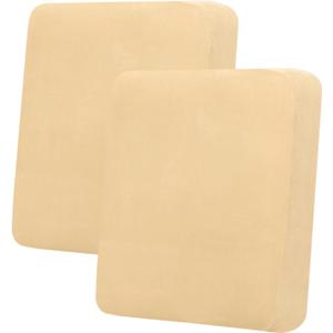 hyha Velvet Couch Cushion Covers, Soft Sofa Seat Covers for sectional 2 Cushion Couch Washable, Magic Sofa Slipcover with Elastic Bottom, Non-Slip Furniture Protector for Pets, Kid(2PC, Beige)